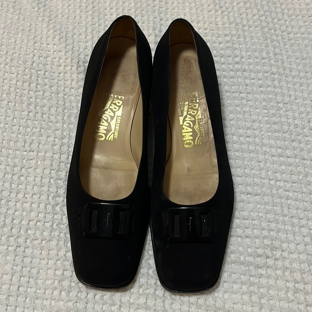 Salvatore Ferragamo black small heels